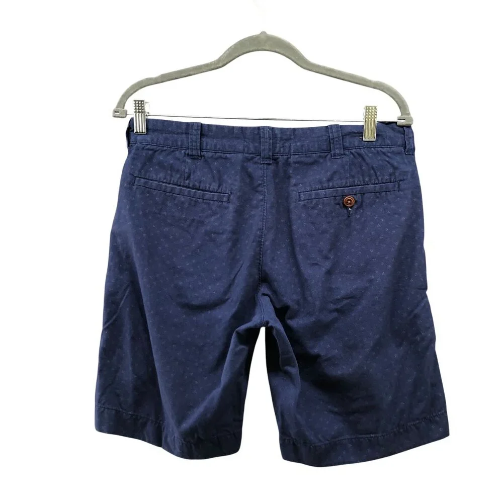 J. Crew Stanton Chino Shorts Mens size 30‎ Blue Printed 9'' Lightweight Cotton